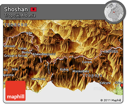 Physical Panoramic Map of Shoshan