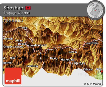 Physical Panoramic Map of Shoshan