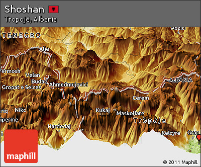 Physical Panoramic Map of Shoshan