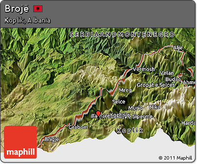 Satellite Panoramic Map of Brojë