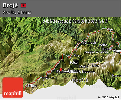 Satellite Panoramic Map of Brojë
