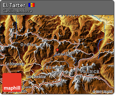 Physical 3D Map of El Tarter