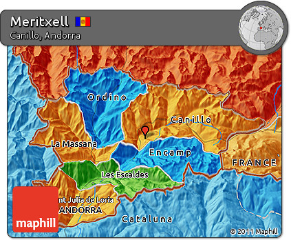 Political 3D Map of Meritxell