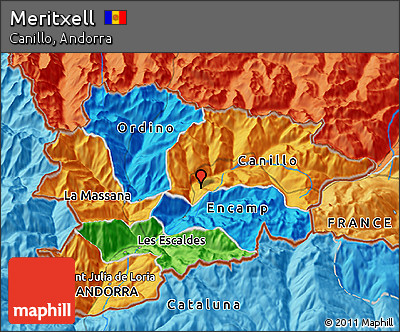 Political 3D Map of Meritxell