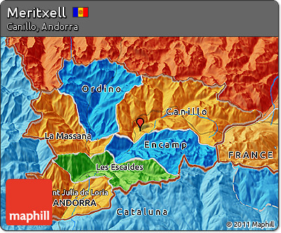Political 3D Map of Meritxell