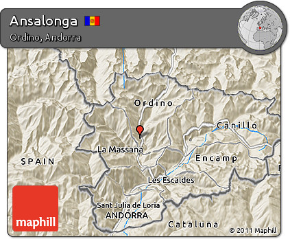Shaded Relief 3D Map of Ansalonga