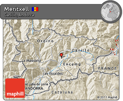 Shaded Relief 3D Map of Meritxell
