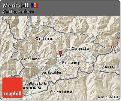 Shaded Relief 3D Map of Meritxell