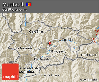 Shaded Relief 3D Map of Meritxell