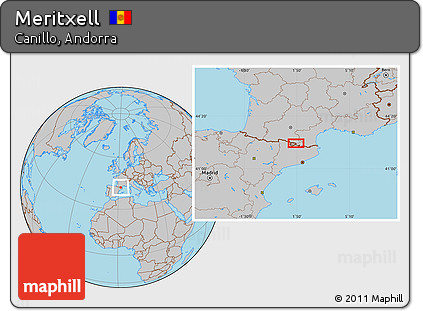 Gray Location Map of Meritxell