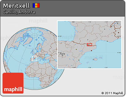 Gray Location Map of Meritxell