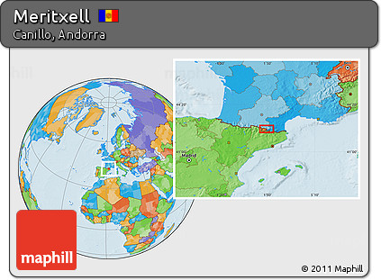 Political Location Map of Meritxell