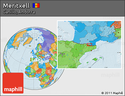 Political Location Map of Meritxell