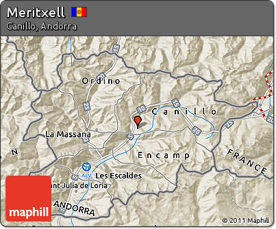 Shaded Relief Map of Meritxell