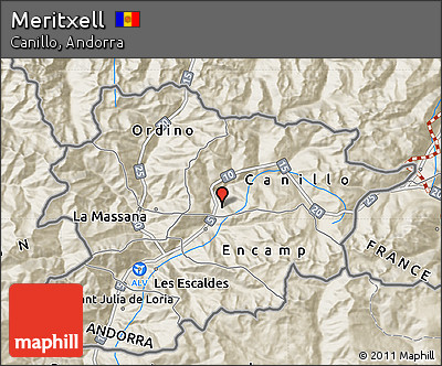 Shaded Relief Map of Meritxell