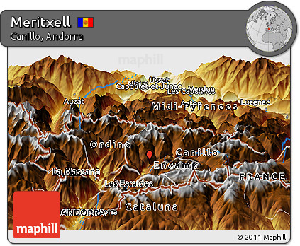 Physical Panoramic Map of Meritxell