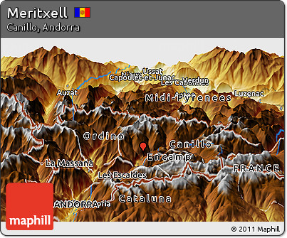 Physical Panoramic Map of Meritxell