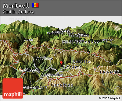 Satellite Panoramic Map of Meritxell