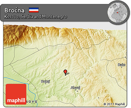 Physical 3D Map of Broćna