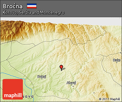 Physical 3D Map of Broćna