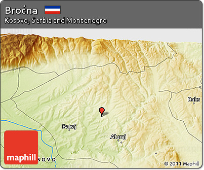 Physical 3D Map of Broćna