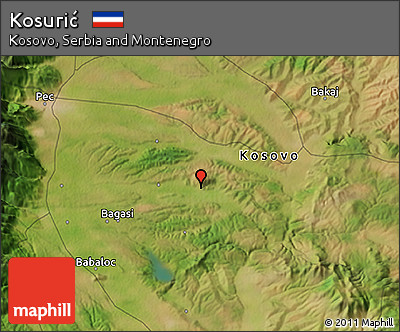 Satellite 3D Map of Kosurić