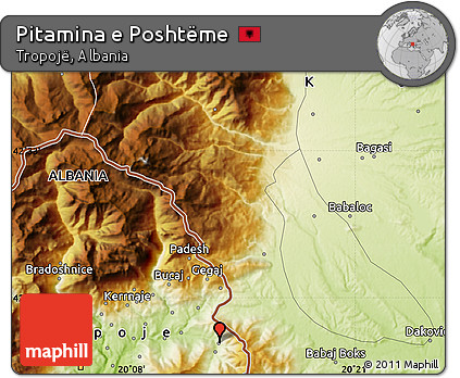 Physical Map of Pitamina E Poshtëme