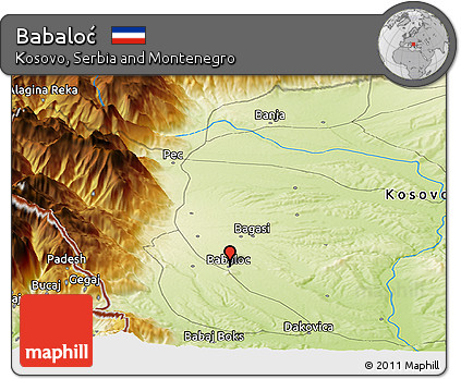 Physical Panoramic Map of Babaloć