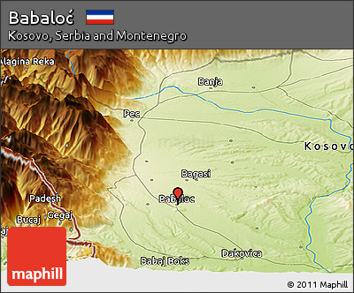Physical Panoramic Map of Babaloć