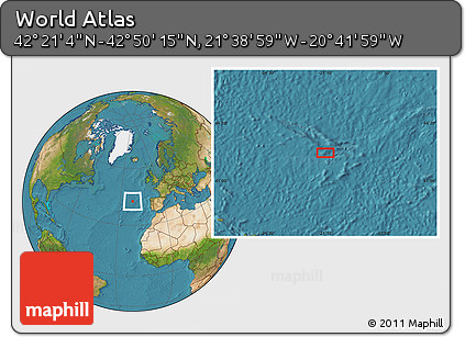 Satellite Location Map of the Area around 42° 35' 40" N, 21° 10' 29" W