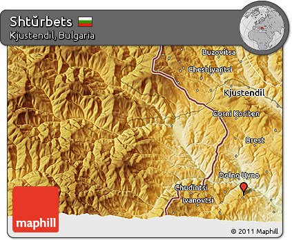 Physical 3D Map of Shtŭrbets