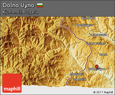 Physical 3D Map of Dolno Uyno