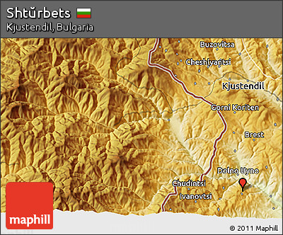 Physical 3D Map of Shtŭrbets