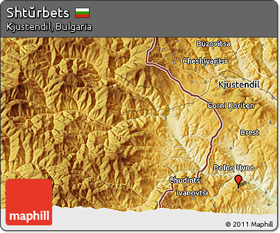 Physical 3D Map of Shtŭrbets
