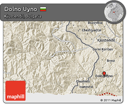 Shaded Relief 3D Map of Dolno Uyno