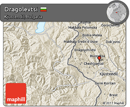 Shaded Relief 3D Map of Dragolevtsi