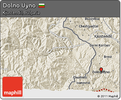 Shaded Relief 3D Map of Dolno Uyno