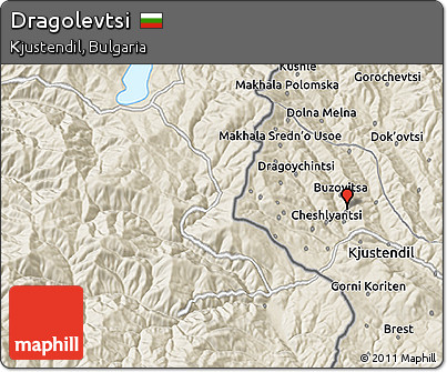 Shaded Relief 3D Map of Dragolevtsi