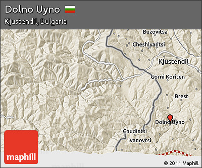 Shaded Relief 3D Map of Dolno Uyno
