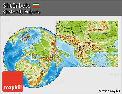 Physical Location Map of Shtŭrbets