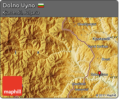 Physical Map of Dolno Uyno