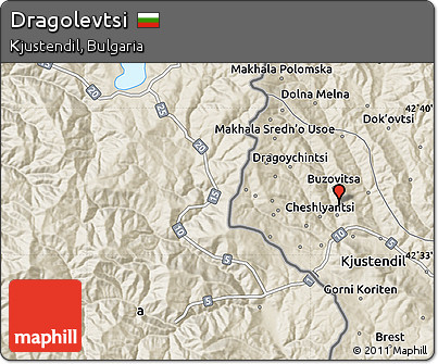 Shaded Relief Map of Dragolevtsi