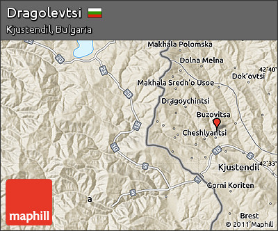 Shaded Relief Map of Dragolevtsi