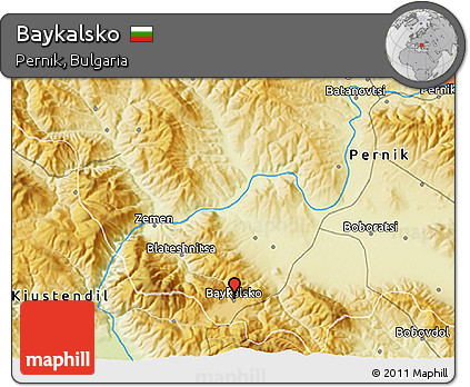 Physical 3D Map of Baykalsko