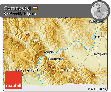 Physical 3D Map of Goranovtsi