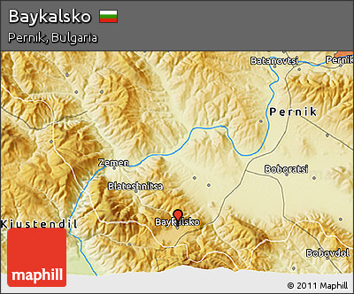 Physical 3D Map of Baykalsko