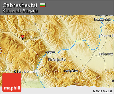 Physical 3D Map of Gabreshevtsi