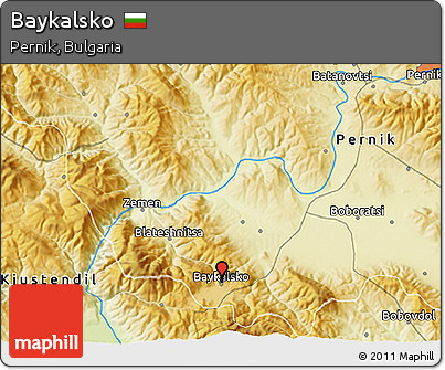 Physical 3D Map of Baykalsko