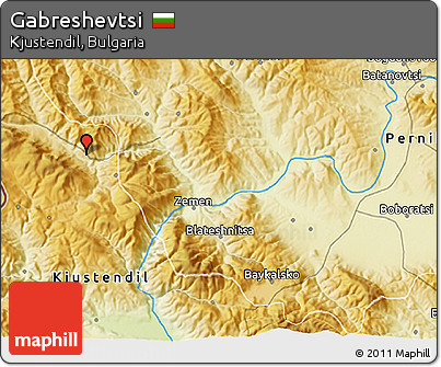 Physical 3D Map of Gabreshevtsi