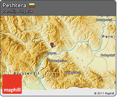 Physical 3D Map of Peshtera